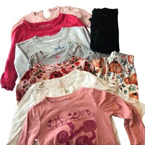 Toddler Girls 2T 9 Piece Clothing Lot Tops Sweatshirt Pants Blouses